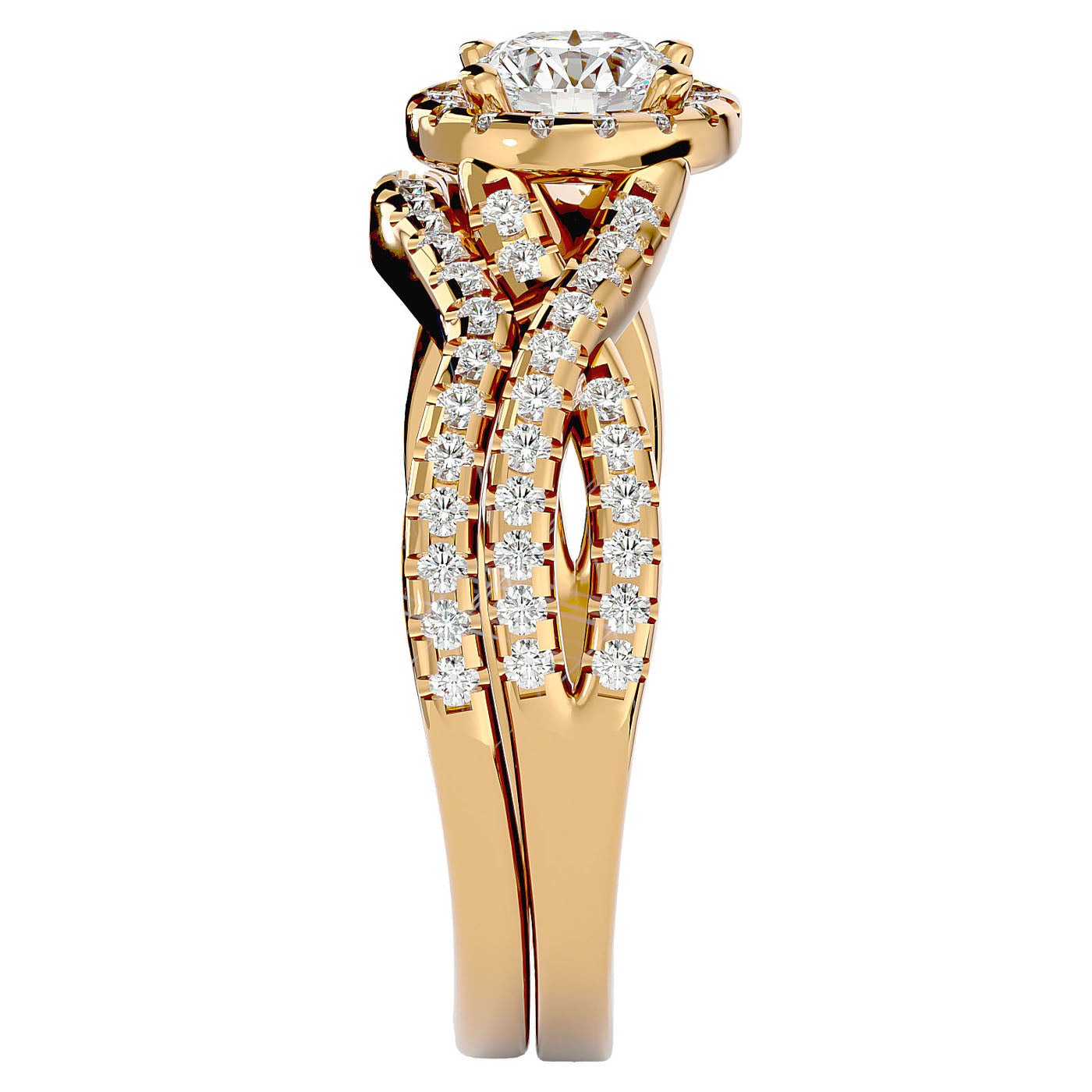 Inel de Logodnă Imperial din Aur 14k cu Diamante Naturale de 1.04 din 14k Aur Galben - Castelo.ro