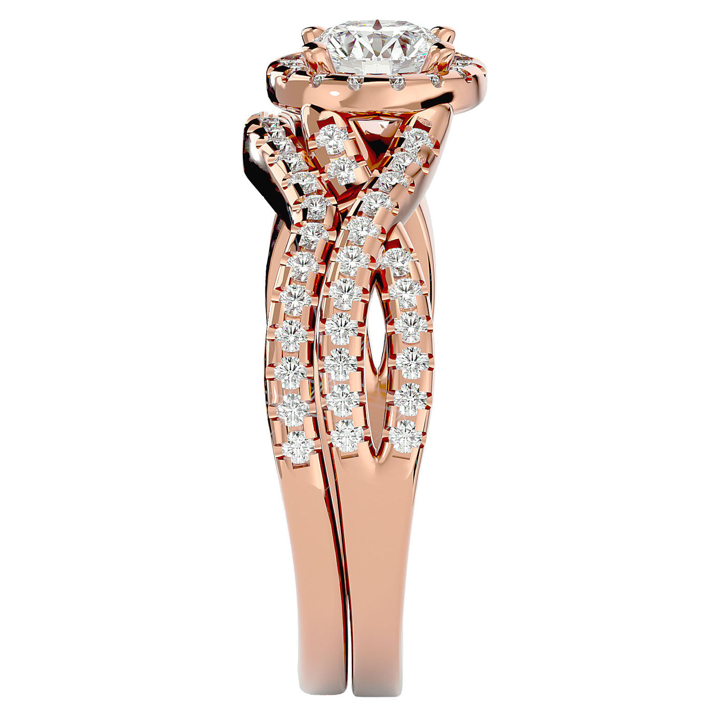 Inel de Logodnă Imperial din Aur 14k cu Diamante Naturale de 1.04 din 14k Aur Roz - Castelo.ro