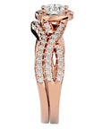 Inel de Logodnă cu Moissanite Pavé in Formă De Spirală de 1.04 ct din 18k Aur Roz - Castelo.ro