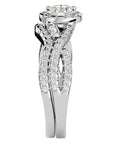 Inel de Logodnă din Aur 14k cu Diamante Naturale Pavé in Formă De Spirală de 1.04 ct din 14k Aur Alb - Castelo.ro