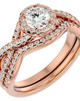 Inel de Logodnă Imperial din Aur 14k cu Diamante Naturale de 1.04 din 14k Aur Roz - Castelo.ro