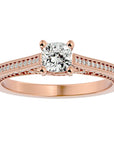 Inel De Logodnă Perle d’Eau Pavé din Aur 14k cu Diamante Naturale de 0.83 ct din 14k Aur Roz - Castelo.ro
