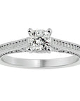 Inel De Logodnă Perle d’Eau Pavé din Aur 14k cu Diamante Naturale de 0.83 ct din 14k Aur Alb - Castelo.ro