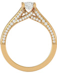 Inel De Logodnă Perle d’Eau Pavé din Aur 14k cu Diamante Naturale de 0.83 ct din 14k Aur Galben - Castelo.ro