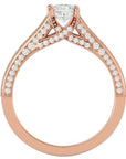 Inel De Logodnă Perle d’Eau Pavé din Aur 14k cu Diamante Create în Laborator de 0.83 ct din 14k Aur Roz - Castelo.ro