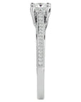 Inel De Logodnă Perle d’Eau Pavé din Aur 14k cu Diamante Naturale de 0.83 ct din 14k Aur Alb - Castelo.ro