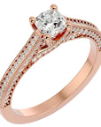Inel De Logodnă Perle d’Eau Pavé din Aur 14k cu Diamante Create în Laborator de 0.83 ct din 14k Aur Roz - Castelo.ro