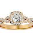 Inel de Logodnă din Aur 14k cu Diamante Naturale Pavé in Formă De Spirală de 0.75 ct din 14k Aur Galben - Castelo.ro