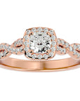 Inel de Logodnă cu Diamante Create în Laborator Pavé in Formă De Spirală de 0.75 ct din 18k Aur Roz - Castelo.ro