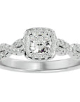 Inel de Logodnă cu Diamante Naturale Pavé in Formă De Spirală de 0.75 ct din Platina - Castelo.ro
