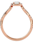 Inel de Logodnă din Aur 14k cu Moissanite Pavé in Formă De Spirală de 0.75 ct din 14k Aur Roz - Castelo.ro