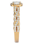 Inel de Logodnă din Aur 14k cu Diamante Naturale Pavé in Formă De Spirală de 0.75 ct din 14k Aur Galben - Castelo.ro