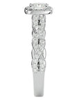 Inel de Logodnă din Aur 14k cu Moissanite Pavé in Formă De Spirală de 0.75 ct din 14k Aur Alb - Castelo.ro