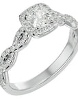 Inel de Logodnă din Aur 14k cu Diamante Create în Laborator Pavé in Formă De Spirală de 0.75 ct din 14k Aur Alb - Castelo.ro