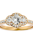 Inel de Logodnă Imperial din Aur 14k cu Moissanite Pavè 0.80 ct din 14k Aur Galben - Castelo.ro