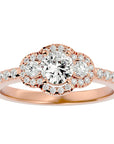 Inel de Logodnă Imperial din Aur 14k cu Moissanite Pavè 0.80 ct din 14k Aur Roz - Castelo.ro