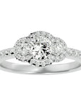 Inel de Logodnă Imperial din Aur 14k cu Moissanite Pavè 0.80 ct din 14k Aur Alb - Castelo.ro