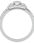 Inel de Logodnă Imperial din Aur 14k cu Moissanite Pavè 0.80 ct din 14k Aur Alb - Castelo.ro