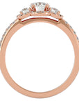 Inel de Logodnă Imperial din Aur 14k cu Diamante Create în Laborator Pavè 0.80 ct din 14k Aur Roz - Castelo.ro