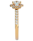 Inel de Logodnă Imperial din Aur 14k cu Diamante Create în Laborator Pavè 0.80 ct din 14k Aur Galben - Castelo.ro