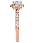 Inel de Logodnă Imperial cu Diamante Create în Laborator Pavè 0.80 ct din 18k Aur Roz - Castelo.ro