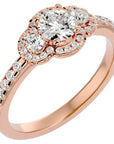 Inel de Logodnă Imperial din Aur 14k cu Moissanite Pavè 0.80 ct din 14k Aur Roz - Castelo.ro