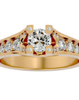 Inel Retro Solitaire Pavé din Aur 14k cu Diamante Create în Laborator de 0.81 ct. din 14k Aur Galben - Castelo.ro