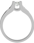Inel Retro Solitaire Pavé din Aur 14k cu Diamante Create în Laborator de 0.81 ct. din 14k Aur Alb - Castelo.ro