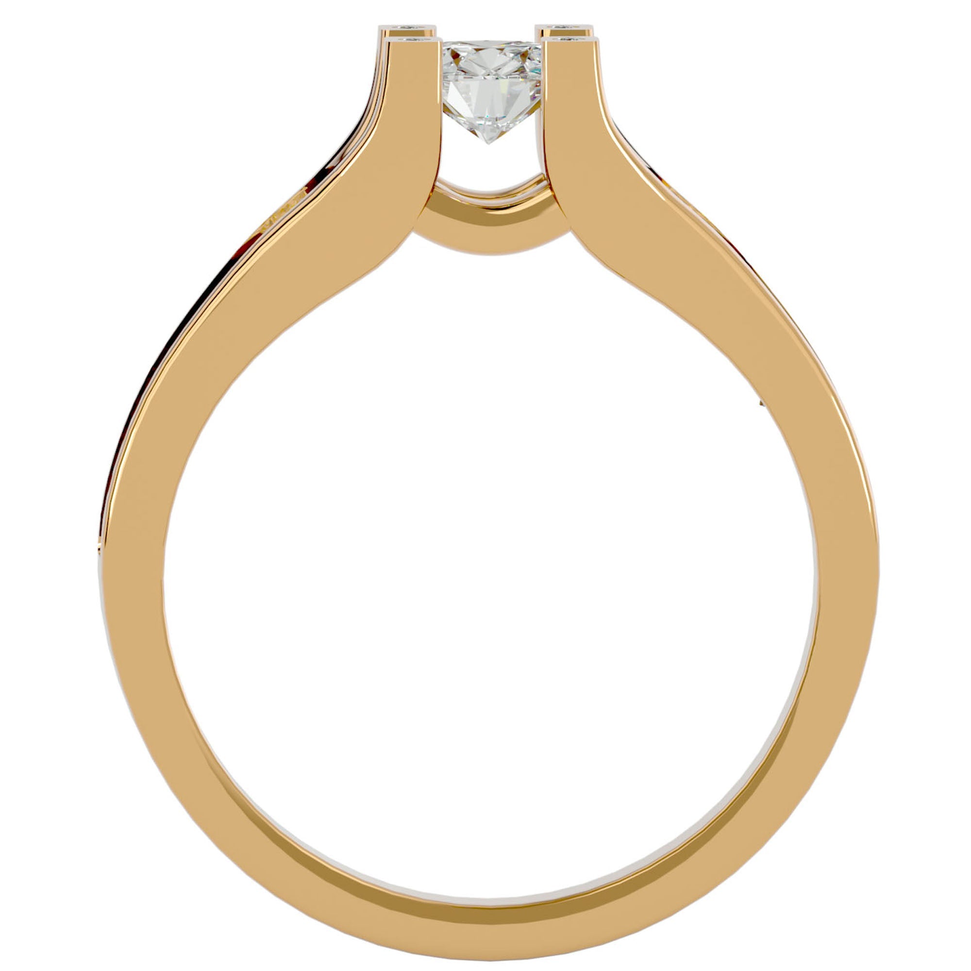 Inel Retro Solitaire Pavé din Aur 14k cu Diamante Create în Laborator de 0.81 ct. din 14k Aur Galben - Castelo.ro