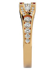 Inel Retro Solitaire Pavé din Aur 14k cu Diamante Create în Laborator de 0.81 ct. din 14k Aur Galben - Castelo.ro