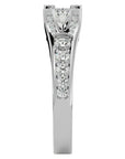 Inel Retro Solitaire Pavé din Aur 14k cu Diamante Create în Laborator de 0.81 ct. din 14k Aur Alb - Castelo.ro