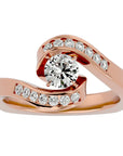 Inel de Logodnă din Aur 14k cu Diamante Naturale Pavé în Formă De Spirală de 0.63 ct din 14k Aur Roz - Castelo.ro