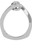 Inel de Logodnă din Aur 14k cu Moissanite Pavé în Formă De Spirală de 0.63 ct din 14k Aur Alb - Castelo.ro