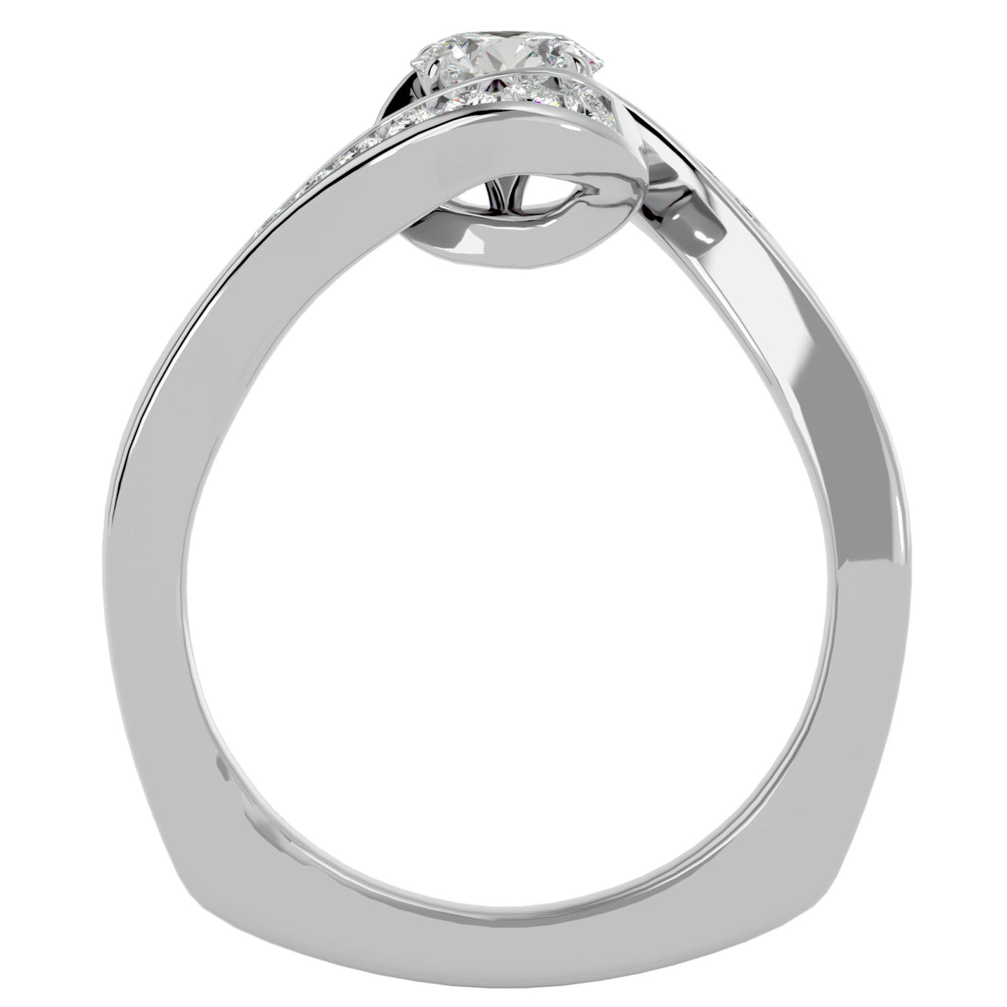 Inel De Logodnă Éphémère Solitaire din Aur 14k cu Diamante Naturale de 0.63 ct din 14k Aur Alb - Castelo.ro