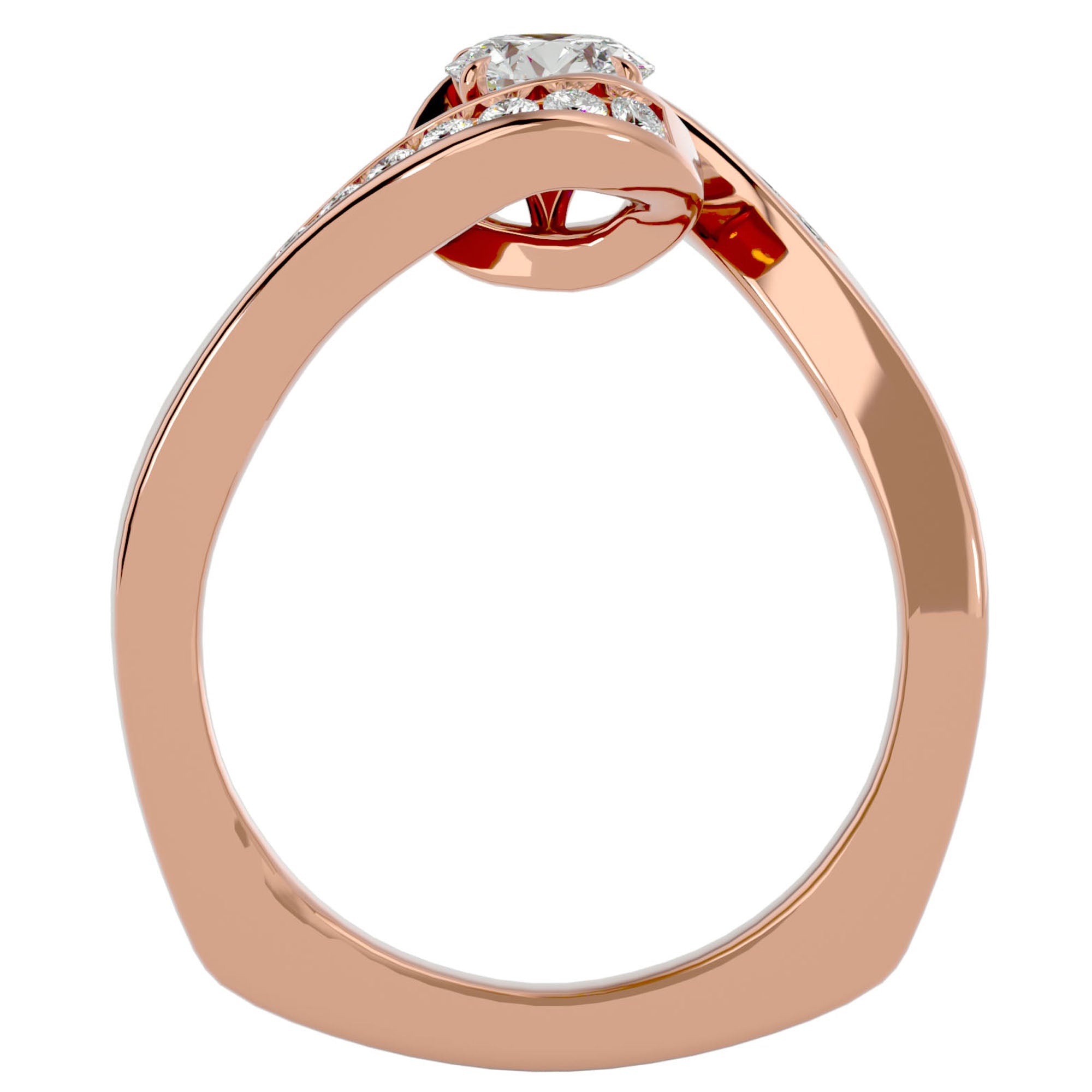 Inel De Logodnă Éphémère Solitaire din Aur 14k cu Diamante Naturale de 0.63 ct din 14k Aur Roz - Castelo.ro