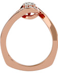 Inel de Logodnă din Aur 14k cu Diamante Naturale Pavé în Formă De Spirală de 0.63 ct din 14k Aur Roz - Castelo.ro