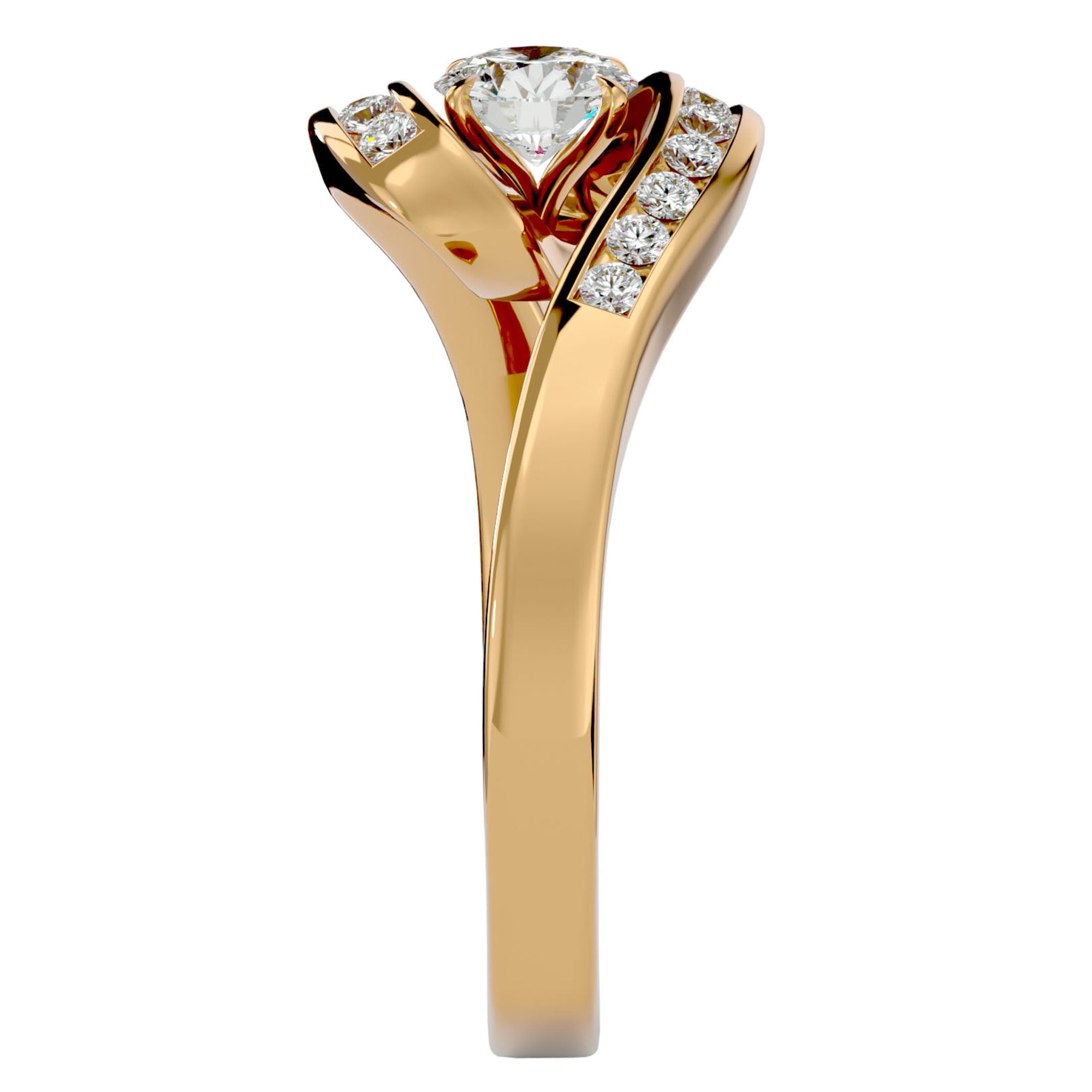Inel De Logodnă Éphémère Solitaire din Aur 14k cu Diamante Naturale de 0.63 ct din 14k Aur Galben - Castelo.ro