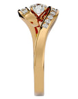 Inel de Logodnă din Aur 14k cu Moissanite Pavé în Formă De Spirală de 0.63 ct din 14k Aur Galben - Castelo.ro