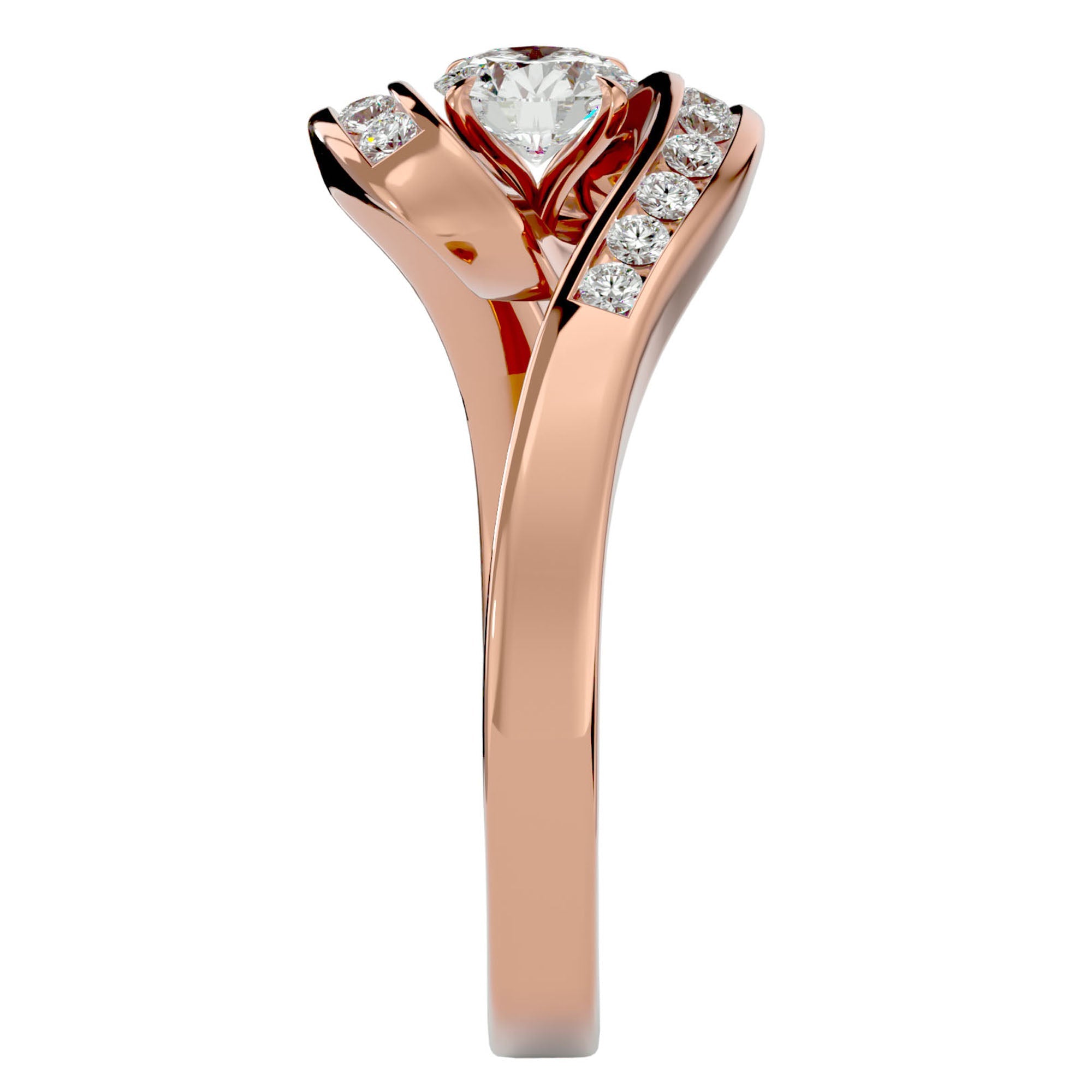 Inel De Logodnă Éphémère Solitaire din Aur 14k cu Diamante Naturale de 0.63 ct din 14k Aur Roz - Castelo.ro