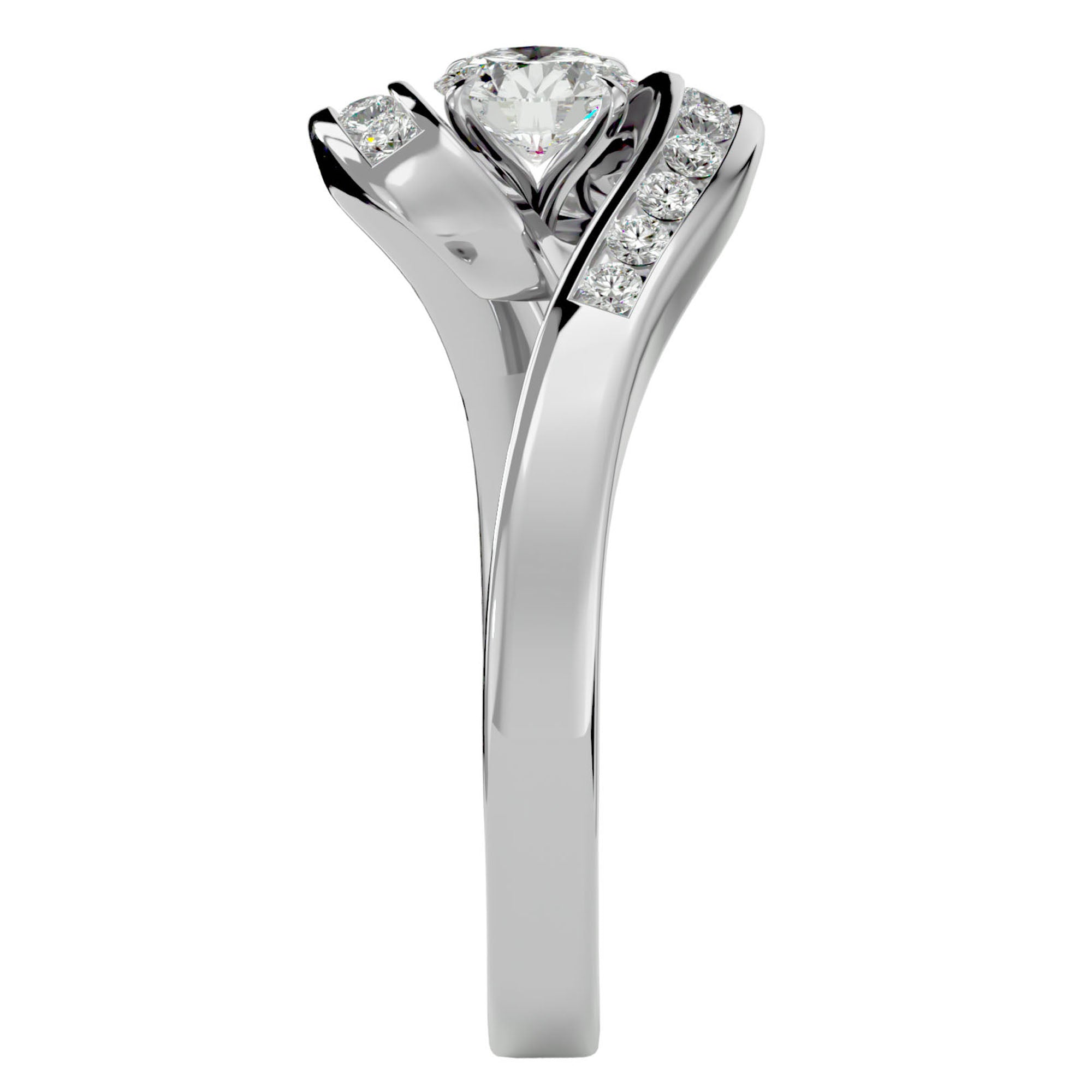 Inel De Logodnă Éphémère Solitaire cu Moissanite de 0.63 ct din Platina - Castelo.ro