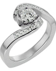 Inel de Logodnă cu Diamante Naturale Pavé în Formă De Spirală de 0.63 ct din Platina - Castelo.ro