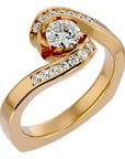 Inel de Logodnă din Aur 14k cu Diamante Naturale Pavé în Formă De Spirală de 0.63 ct din 14k Aur Galben - Castelo.ro