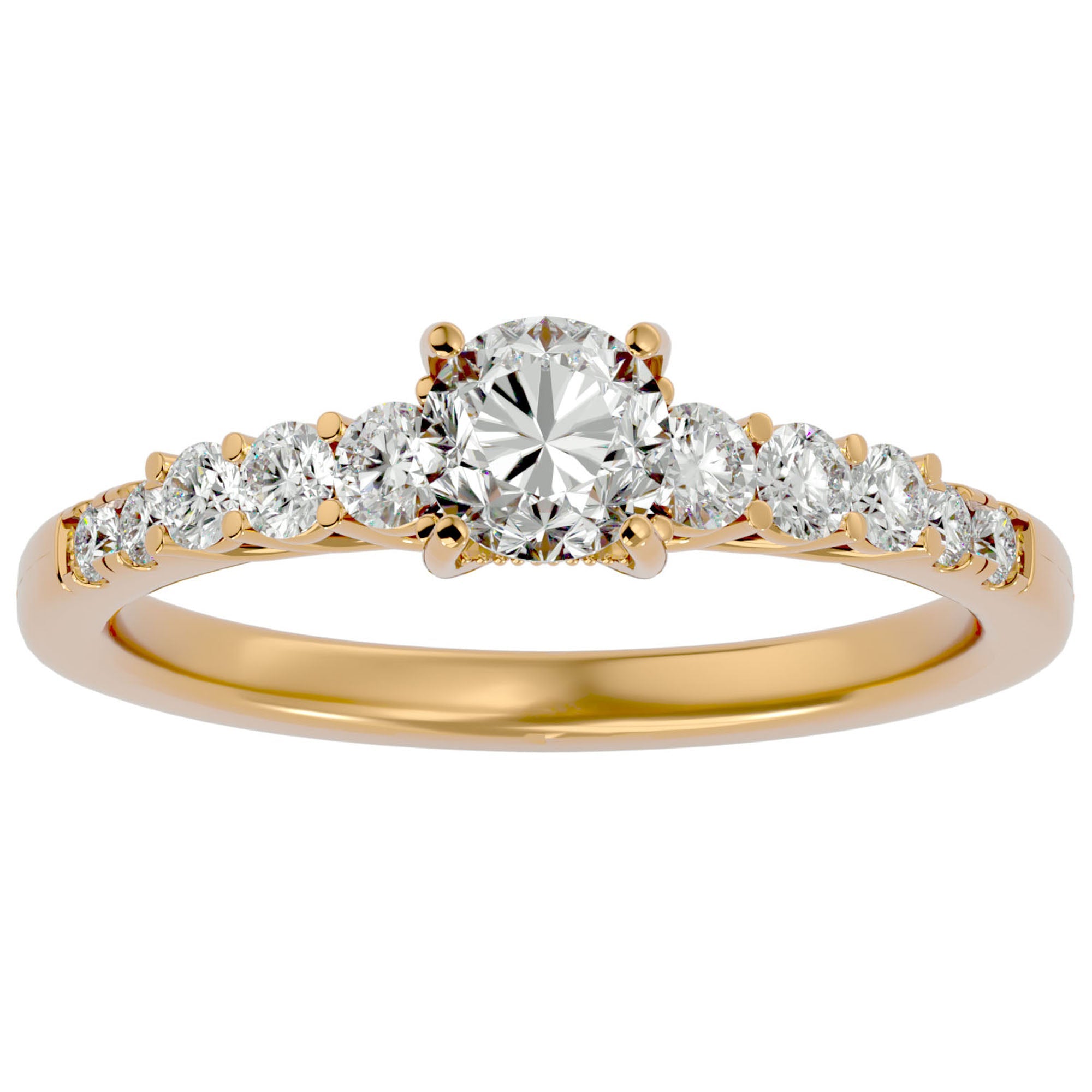 Inel De Logodnă Elégance Solitaire cu Moissanite de 1.39 ct din 18k Aur Galben - Castelo.ro
