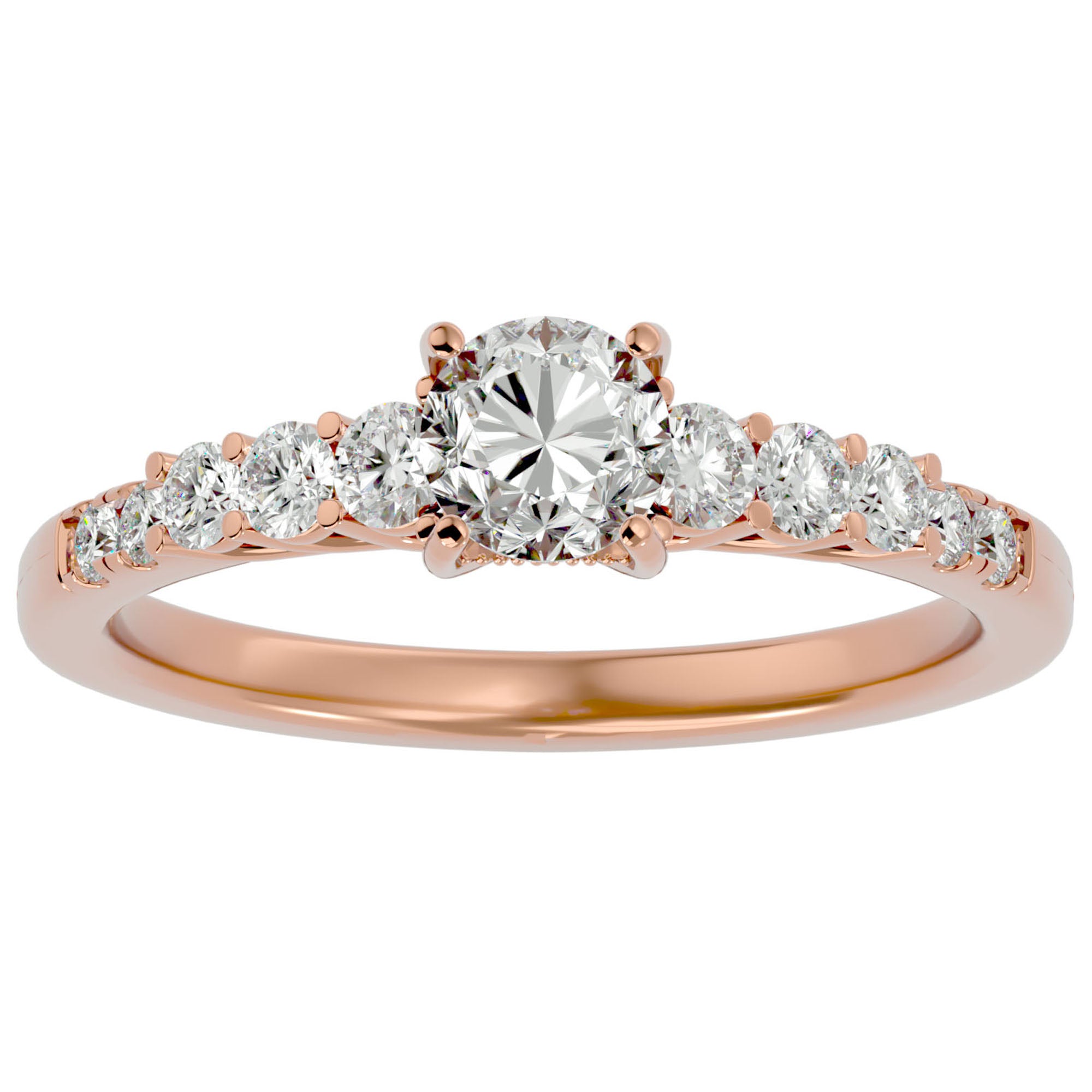 Inel De Logodnă Elégance Solitaire din Aur 14k cu Diamante Naturale de 1.39 ct din 14k Aur Roz - Castelo.ro