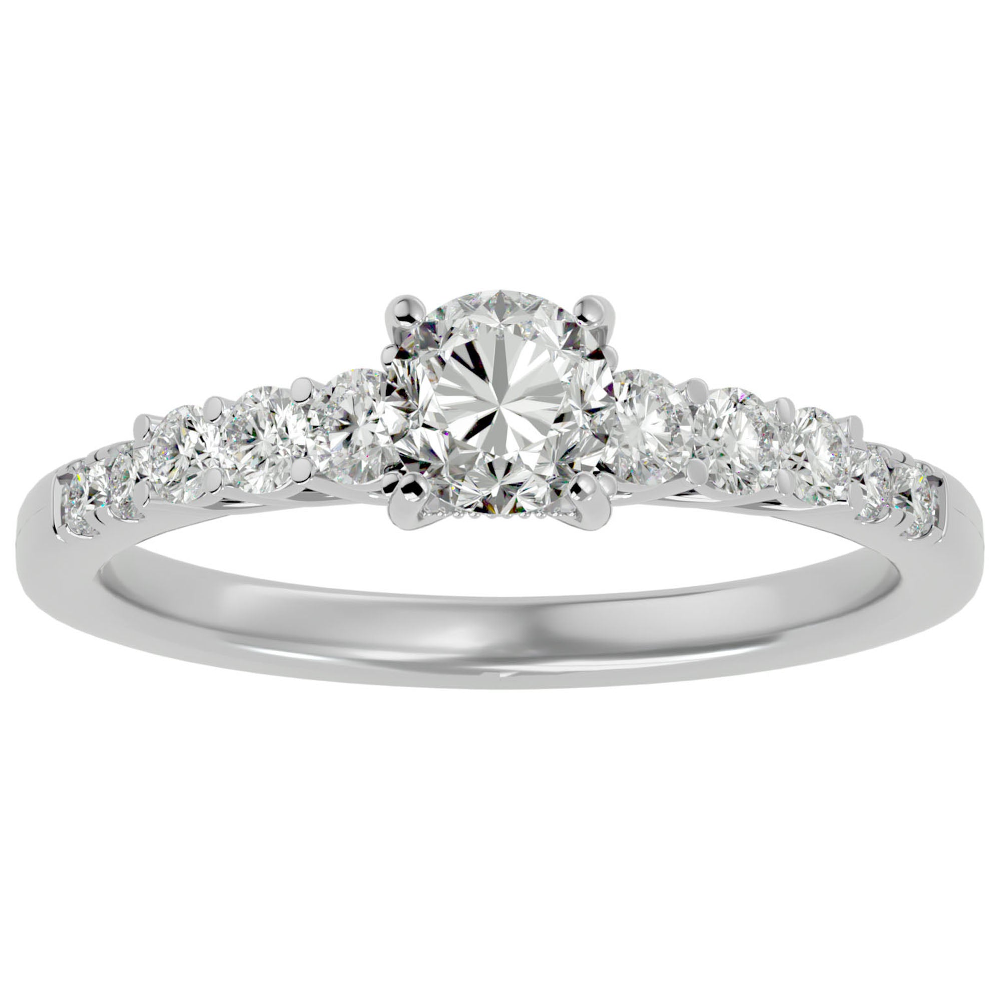 Inel De Logodnă Elégance Solitaire din Aur 14k cu Diamante Naturale de 1.39 ct din 14k Aur Alb - Castelo.ro