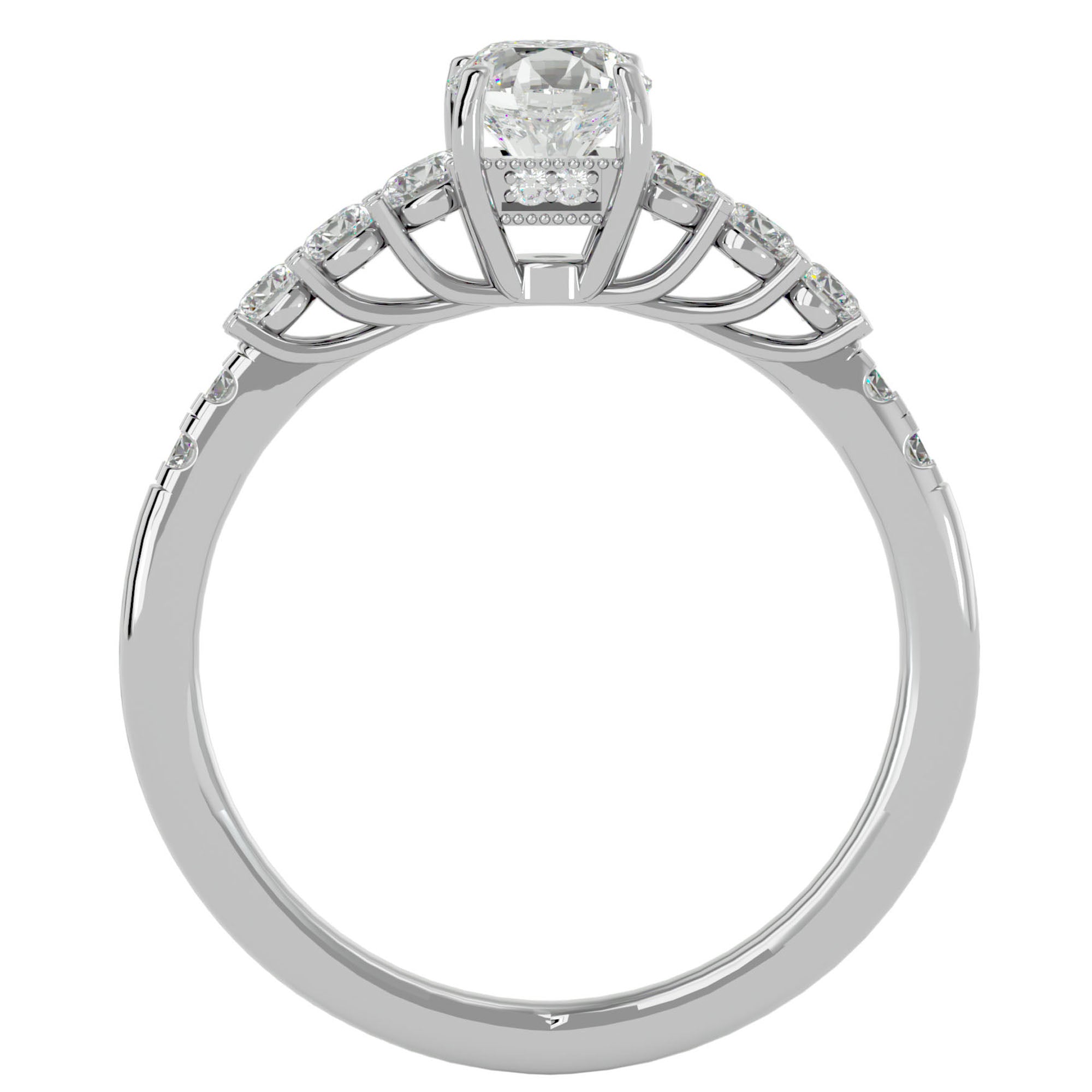 Inel De Logodnă Elégance Solitaire din Aur 14k cu Diamante Naturale de 1.39 ct din 14k Aur Alb - Castelo.ro