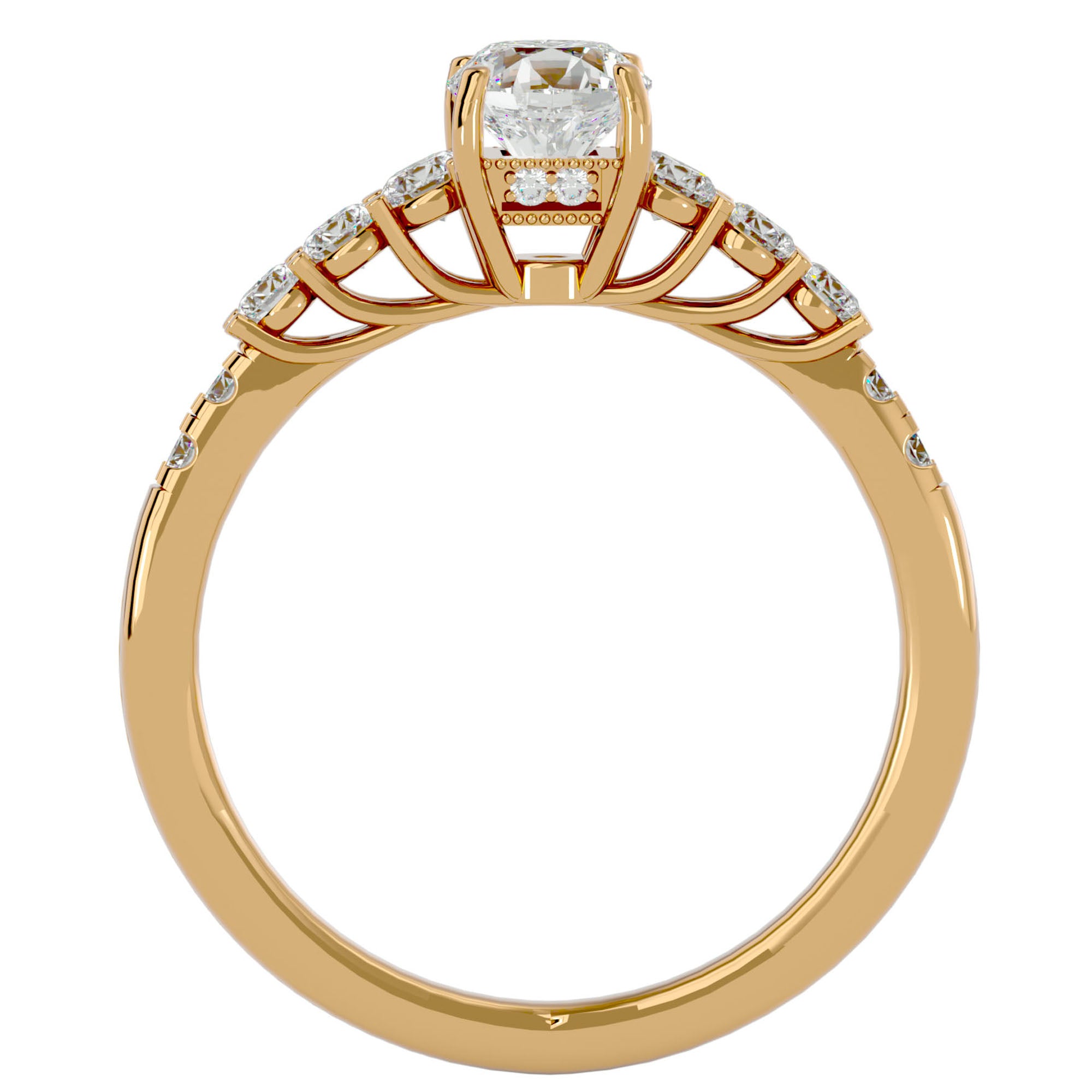 Inel De Logodnă Elégance Solitaire din Aur 14k cu Diamante Naturale de 1.39 ct din 14k Aur Galben - Castelo.ro