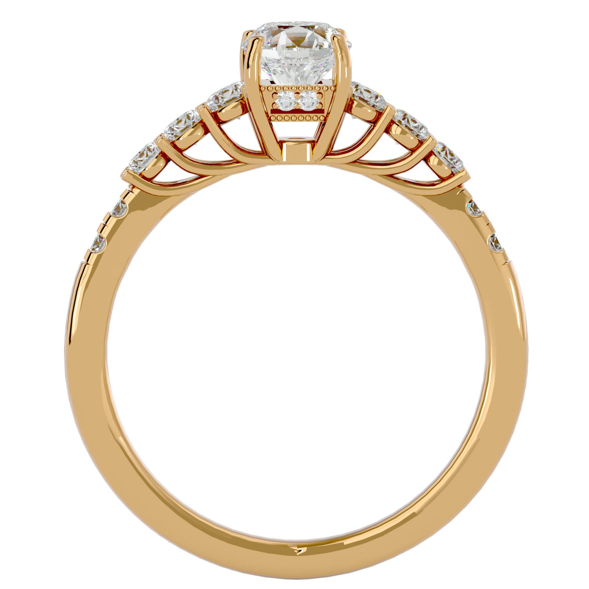 Inel De Logodnă Elégance Solitaire cu Moissanite de 1.39 ct din 18k Aur Galben - Castelo.ro