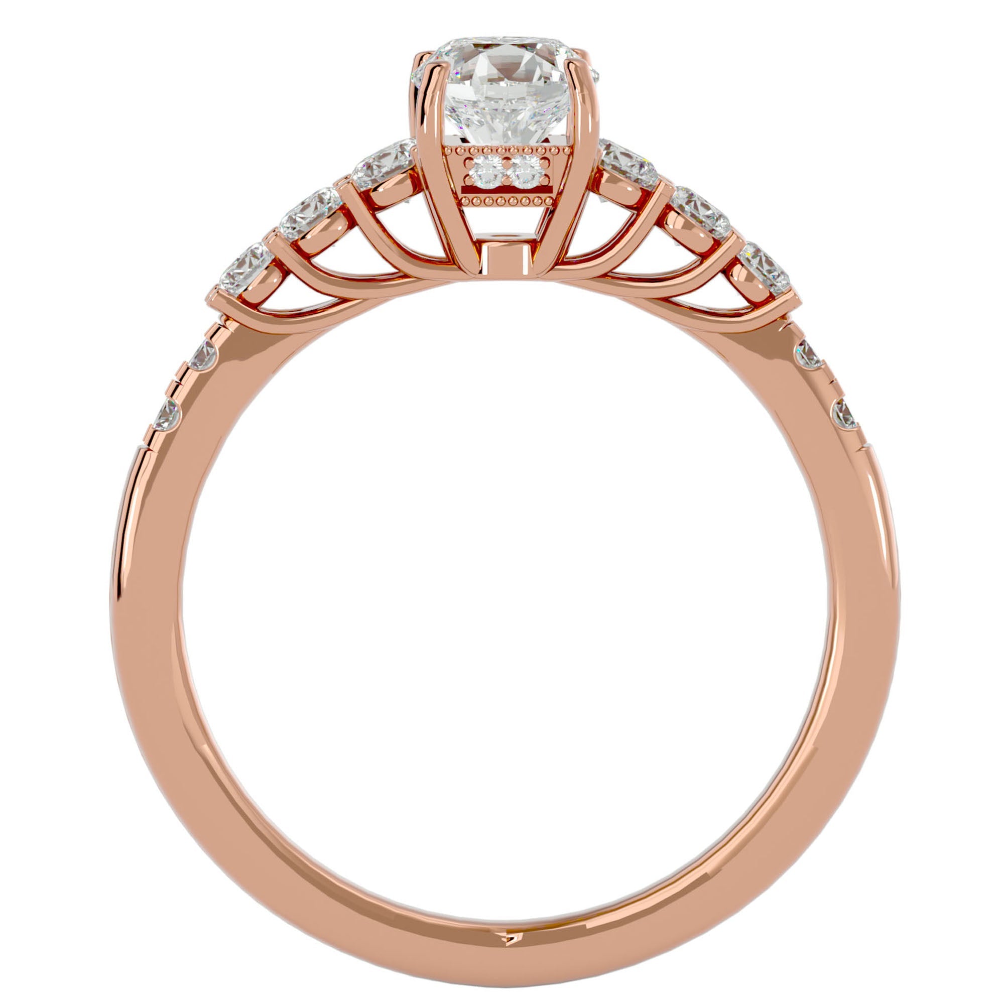 Inel De Logodnă Elégance Solitaire cu Moissanite de 1.39 ct din 18k Aur Roz - Castelo.ro