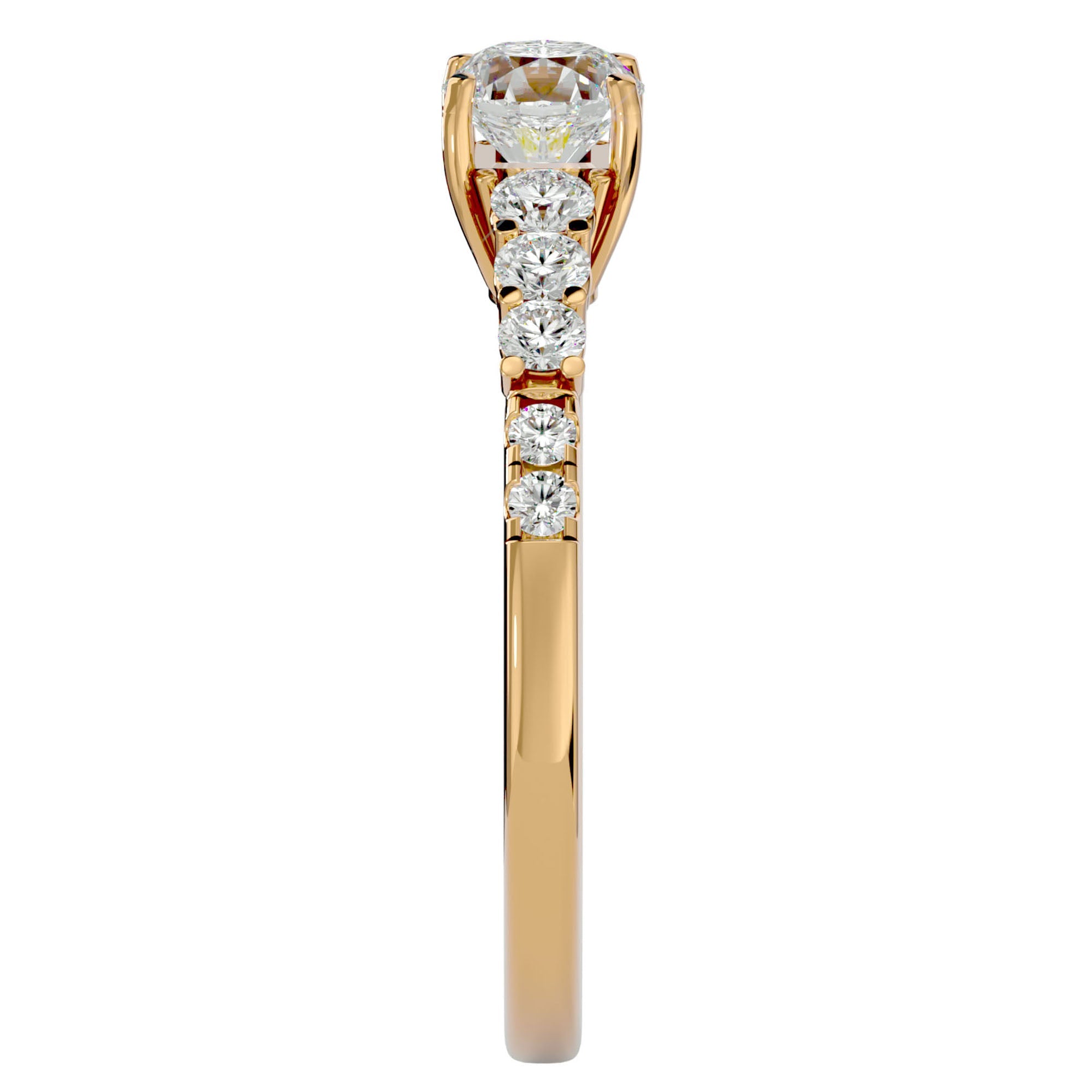 Inel De Logodnă Elégance Solitaire cu Moissanite de 1.39 ct din 18k Aur Galben - Castelo.ro